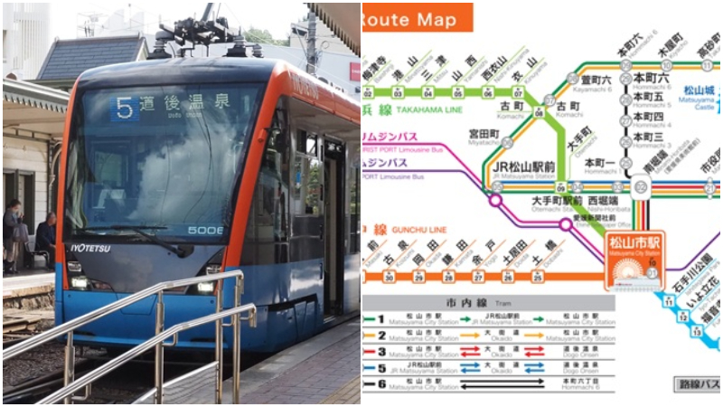 日本爱媛县松山电车懒人包！市内、郊外景点全部玩一遍